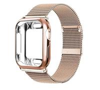 BNCXMO Case+strap for band 41mm 45mm 44/40mm 42/38mm Metal belt Milanese Loop bracelet band for iWatch series 7 6 SE 54321