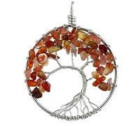 BNCXMO Chakra Necklace7 Chakra Stones Crystal necklaces Pendants Natural Stone Tree of Life Pendulum Pendant Necklace for Women Healing Jewelry