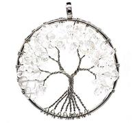 BNCXMO Chakra Necklace7 Chakra Stones Crystal necklaces Pendants Natural Stone Tree of Life Pendulum Pendant Necklace for Women Healing Jewelry