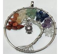 BNCXMO Chakra Necklace7 Chakra Stones Crystal necklaces Pendants Natural Stone Tree of Life Pendulum Pendant Necklace for Women Healing Jewelry