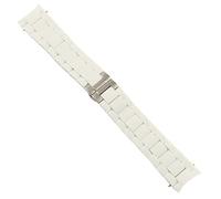 BNCXMO Classical 20 23mm Silicone Cover Solid Stainless Steel Watchband for Armani AR5858 5943 5941 5867 5981 Deployment Clasp (Color : F, Size : 20mm)