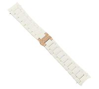 BNCXMO Classical 20 23mm Silicone Cover Solid Stainless Steel Watchband for Armani AR5858 5943 5941 5867 5981 Deployment Clasp (Color : F, Size : 20mm)