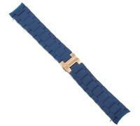 BNCXMO Classical 20 23mm Silicone Cover Solid Stainless Steel Watchband for Armani AR5858 5943 5941 5867 5981 Deployment Clasp (Color : F, Size : 20mm)