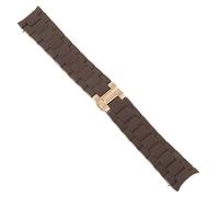 BNCXMO Classical 20 23mm Silicone Cover Solid Stainless Steel Watchband for Armani AR5858 5943 5941 5867 5981 Deployment Clasp (Color : F, Size : 20mm)