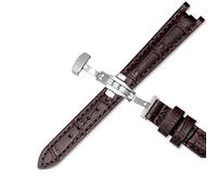 BNCXMO Cow Genuine Leather Watchband for 1853 T094210 Women Watch Straps Bracelet 12mm with Stainless Stee Butterfly Clasp (Color : White A, Size : Rose Gold Clasp)