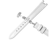 BNCXMO Cow Genuine Leather Watchband for 1853 T094210 Women Watch Straps Bracelet 12mm with Stainless Stee Butterfly Clasp (Color : White A, Size : Rose Gold Clasp)
