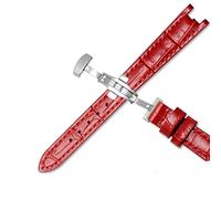 BNCXMO Cow Genuine Leather Watchband for 1853 T094210 Women Watch Straps Bracelet 12mm with Stainless Stee Butterfly Clasp (Color : White A, Size : Rose Gold Clasp)