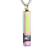 BNCXMO Crystal Urn Necklaces for Ashes Cube Keepsake Ashes Pendant Locket Stainless Steel Memorial Cremation Jewelry,Memorials