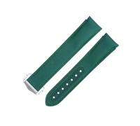 BNCXMO Curved End Watch Strap 20mm Omega Watch Strap for AT150 300 Planet Ocean De Ville Green High Density Nylon Cowhide Leather (,)