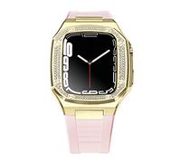 BNCXMO DIY for band 8 7 6 Metal Stainless Steel 45mm 41mm Watch Rubber Band Set for IWatch 44mm Diamond Strap Modification Kit
