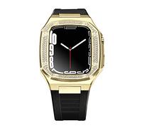 BNCXMO DIY for band 8 7 6 Metal Stainless Steel 45mm 41mm Watch Rubber Band Set for IWatch 44mm Diamond Strap Modification Kit