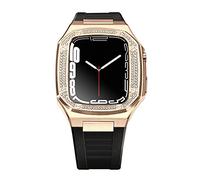BNCXMO DIY for band 8 7 6 Metal Stainless Steel 45mm 41mm Watch Rubber Band Set for IWatch 44mm Diamond Strap Modification Kit