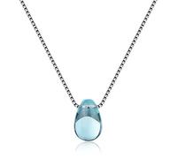 BNCXMO Female Blue Crystal 925 Jewelry Gemstones Necklace for Women Pendant Jewelry