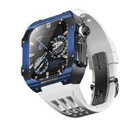 BNCXMO Fluororubber Watch Band Carbon Fiber Bezel for 8/7/6/5/4/SE, Carbon Fiber Luxury Watch Band Compatible with IWatch Series 44/45mm,With Tools