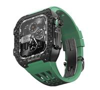 BNCXMO Fluororubber Watch Band Carbon Fiber Bezel for 8/7/6/5/4/SE, Carbon Fiber Luxury Watch Band Compatible with IWatch Series 44/45mm,With Tools