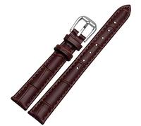 BNCXMO For any brand leather watchband for Girls and Student Crocodile grain band 10 12 14 16 18mm black brown red white blue strap