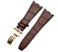 BNCXMO For AP 15400 wrist straps 26mm watchband Genuine Leather Handmade Watch Band with steel deployment buckle