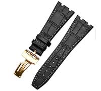 BNCXMO For AP 15400 wrist straps 26mm watchband Genuine Leather Handmade Watch Band with steel deployment buckle