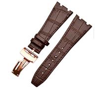 BNCXMO For AP 15400 wrist straps 26mm watchband Genuine Leather Handmade Watch Band with steel deployment buckle