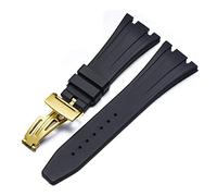BNCXMO for AP Royal Oak Offshore 15400/15202/15703 Rubber Silicone Watch Strap Men Watch Strap Accessories 27mm 28mm (Color : Orange Rose Gold, Size : 27mm)