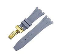 BNCXMO for AP Royal Oak Offshore 15400/15202/15703 Rubber Silicone Watch Strap Men Watch Strap Accessories 27mm 28mm (Color : Orange Rose Gold, Size : 27mm)