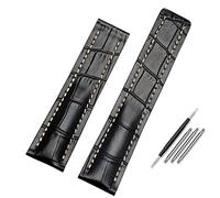 BNCXMO For Watch Band 22mm 24mm Genuine Leather Strap mens watch cow leather bracelet with Deployment