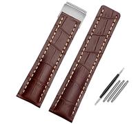 BNCXMO For Watch Band 22mm 24mm Genuine Leather Strap mens watch cow leather bracelet with Deployment