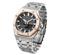 BNCXMO GA2100 Model Oak All Metal Bezel Strap Style Watch Bands For GA2100-7A Mod Kit Accessories with bottom cover