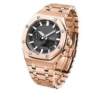 BNCXMO GA2100 Model Oak All Metal Bezel Strap Style Watch Bands For GA2100-7A Mod Kit Accessories with bottom cover