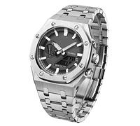 BNCXMO GA2100 Model Oak All Metal Bezel Strap Style Watch Bands For GA2100VB-1A Mod Kit Accessories with bottom cover