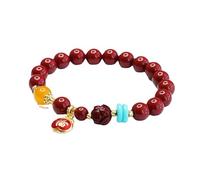 BNCXMO Genuine Cinnabar Purple Gold Sand Bracelet Lotus Beads Chalcedony Bracelet Cinnabar