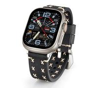 BNCXMO Genuine Leather Watch Band Compatible with Ultra 49mm Crazy-Horse Leather Watch Straps Rough Oil Top Grain Handmade Men Watch Bands Compatible with iWatch Ultra/Ultra 2