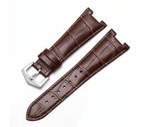BNCXMO Genuine Leather Watch Band for 5711 5712G Nautilus Watchs Men and Women Special Notch 25mm*12mm Watch Strap (Color : Black-Silver, Size : Black-Gold)