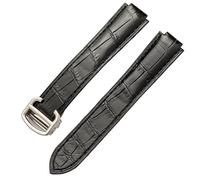 BNCXMO Handmade Blue Black Aligator Crocodile Skin Watchband For Blue Balloon Wrist Bracelet Depolyment Clasp