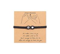 BNCXMO Initial Bracelet for Women Adjustable Heart Letter A-Z Braided Bracelets Handmade Woven Rope Bracelets Jewelry for Best Friend Birthday Gifts