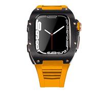 BNCXMO Lastest Stainless Steel Strap Case for Band 7 45mm Titanium Alloy Case for Iwatch 7 6 5 4 SE 44MM Diy Mod Kit Set