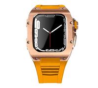 BNCXMO Lastest Stainless Steel Strap Case for Band 7 45mm Titanium Alloy Case for Iwatch 7 6 5 4 SE 44MM Diy Mod Kit Set