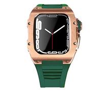 BNCXMO Lastest Stainless Steel Strap Case for Band 7 45mm Titanium Alloy Case for Iwatch 7 6 5 4 SE 44MM Diy Mod Kit Set