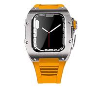 BNCXMO Lastest Stainless Steel Strap Case for Band 7 45mm Titanium Alloy Case for Iwatch 7 6 5 4 SE 44MM Diy Mod Kit Set