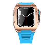 BNCXMO Lastest Stainless Steel Strap Case for Band 7 45mm Titanium Alloy Case for Iwatch 7 6 5 4 SE 44MM Diy Mod Kit Set