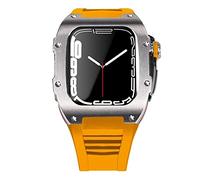 BNCXMO Lastest Stainless Steel Strap Case for Band 7 45mm Titanium Alloy Case for Iwatch 7 6 5 4 SE 44MM Diy Mod Kit Set