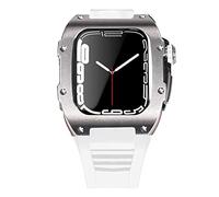 BNCXMO Lastest Stainless Steel Strap Case for Band 7 45mm Titanium Alloy Case for Iwatch 7 6 5 4 SE 44MM Diy Mod Kit Set