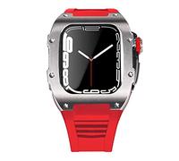 BNCXMO Lastest Stainless Steel Strap Case for Band 7 45mm Titanium Alloy Case for Iwatch 7 6 5 4 SE 44MM Diy Mod Kit Set