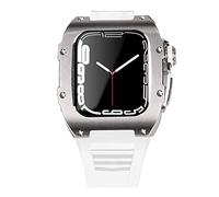 BNCXMO Lastest Stainless Steel Strap Case for Band 7 45mm Titanium Alloy Case for Iwatch 7 6 5 4 SE 44MM Diy Mod Kit Set