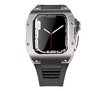 BNCXMO Lastest Stainless Steel Strap Case for Band 7 45mm Titanium Alloy Case for Iwatch 7 6 5 4 SE 44MM Diy Mod Kit Set