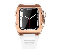 BNCXMO Lastest Stainless Steel Strap Case for Band 7 45mm Titanium Alloy Case for Iwatch 7 6 5 4 SE 44MM Diy Mod Kit Set