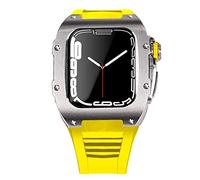 BNCXMO Lastest Stainless Steel Strap Case for Band 7 45mm Titanium Alloy Case for Iwatch 7 6 5 4 SE 44MM Diy Mod Kit Set