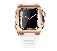 BNCXMO Lastest Stainless Steel Strap Case for Band 7 45mm Titanium Alloy Case for Iwatch 7 6 5 4 SE 44MM Diy Mod Kit Set