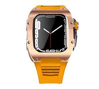 BNCXMO Lastest Stainless Steel Strap Case for Band 7 45mm Titanium Alloy Case for Iwatch 7 6 5 4 SE 44MM Diy Mod Kit Set