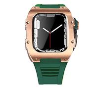 BNCXMO Lastest Stainless Steel Strap Case for Band 7 45mm Titanium Alloy Case for Iwatch 7 6 5 4 SE 44MM Diy Mod Kit Set
